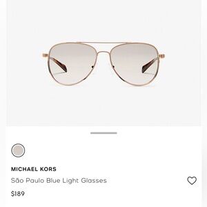 Michael Kors Rose Gold Aviator Glasses